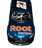 2X AUTOGRAPHED 2021 Bubba Wallace & Denny Hamlin #23 Root Insurance DARLINGTON THROWBACK (23XI Racing) Rare Color Chrome Signed Lionel 1/24 Scale NASCAR Diecast with COA (#32 of only 72 produced)