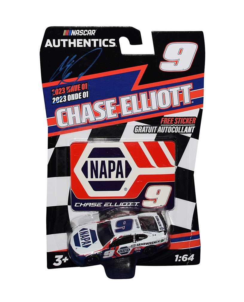 Autographed 2023 Chase Elliott 9 NAPA Patriotic 1 64 Diecast Car