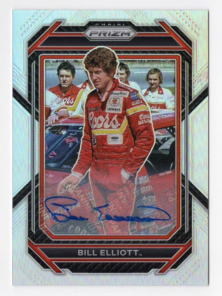 AUTOGRAPHED Bill Elliott 2023 Panini Prizm Racing (#9 Coors Car) Rare  Silver Prizm Insert Signed NASCAR Trading Card