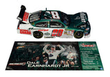 A rear view of the autographed 2008 Dale Earnhardt Jr. #88 AMP Racing Michigan Win diecast, highlighting the authentic raced version details. Signed by Dale Jr., this diecast is one of only 5,606 produced, making it a valuable addition to any NASCAR collection.