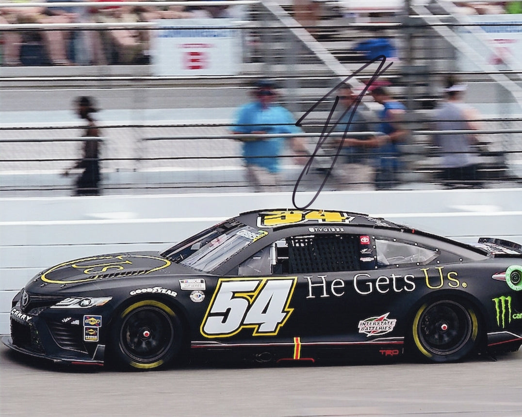 Autographed 2024 Ty Gibbs He Gets Us Racing Signed 8x10 Photo with