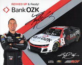Autographed 8x10 glossy photo of Kyle Busch #8 Bank of Ozk Team Official Hero Card from Richard Childress Racing. A vibrant NASCAR collectible signed by the champion with COA included.