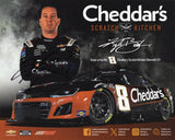Signed 8x10 glossy photo of Kyle Busch #8 Cheddar’s Camaro Official Hero Card from Richard Childress Racing. A vibrant NASCAR collectible featuring Kyle Busch in action with COA included.