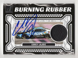 Corey Lajoie autographed 2024 Donruss Racing BURNING RUBBER card with race-used tire relic. Comes with Certificate of Authenticity (COA) and authenticity guarantee, perfect for collectors.