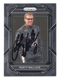The autographed Rusty Wallace 2023 Panini Prizm Racing (#2 Miller Lite) card with COA, featuring a vivid image of Wallace behind the wheel of his iconic #2 Miller Lite car. A must-have collectible for NASCAR enthusiasts, with guaranteed authenticity.
