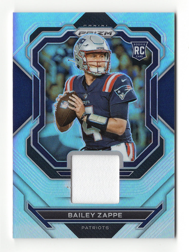 Bailey Zappe 2022 Panini Prizm Football ROOKIE SILVER PRIZM JERSEY RELIC  Card – Trackside