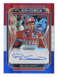 Bill Elliott 2022 Panini Prizm Racing FLASHBACK RED WHITE BLUE PRIZM AUTOGRAPH Rare Insert Signed NASCAR Collectible Trading Card #10/25
