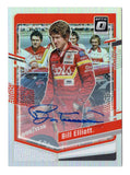 Bill Elliott 2024 Donruss Optic Racing Silver Prizm Autograph trading card, featuring the Coors Team #9 design. This rare signed NASCAR card showcases Bill Elliott’s signature and is a must-have for racing fans. It’s a fantastic collectible with a lifetime authenticity guarantee.