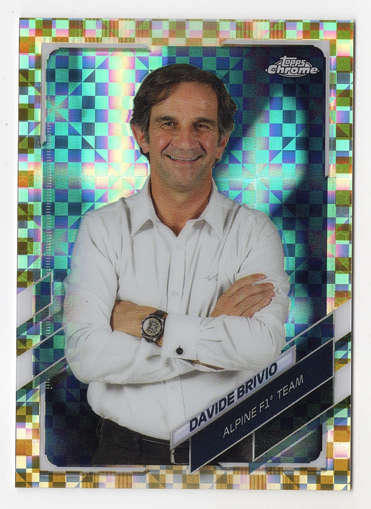 Davide Brivio 2021 Topps Chrome F1 GOLD CHECKER FLAG REFRACTOR Card Trackside Davide Brivio 2021 Topps Chrome F1 GOLD CHECKER FLAG REFRACTOR Card Trackside