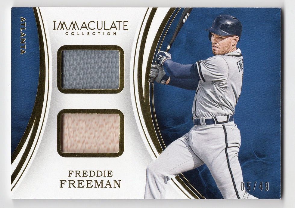 Freddie Freeman 2016 Panini Immaculate Collection Dual Jersey - Bat Relic Baseball Card #05/49 Trackside Freddie Freeman 2016 Panini Immaculate Collection Dual Jersey - Bat Relic Baseball Card #05/49 Trackside