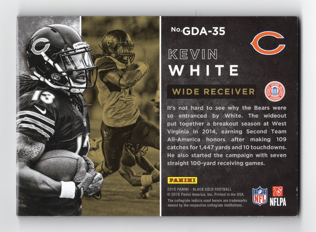 KEVIN WHITE 2015 Panini Black Gold Football GOLDEN DAYS Rookie Collect Trackside KEVIN WHITE 2015 Panini Black Gold Football GOLDEN DAYS Rookie Collect Trackside