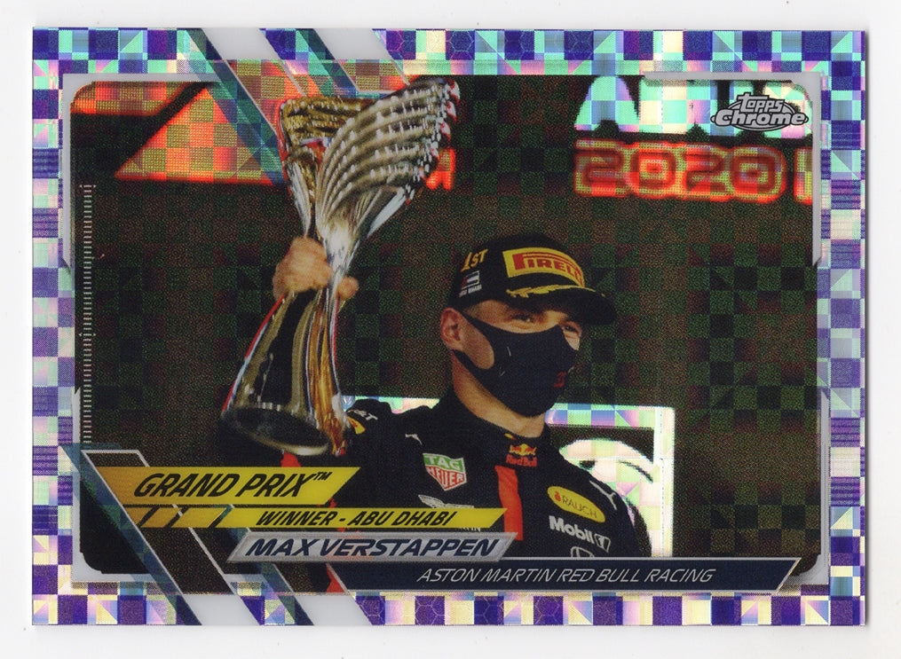 MAX VERSTAPPEN 2021 Topps Chrome F1 PURPLE CHECKER FLAG REFRACTOR Formula 1  Rare Collectible Insert Trading Card #194/199 (Only 199 Made!)