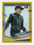 2024 Riley Herbst Donruss Optic Racing Gold Prizm Insert card #02/10. This limited edition NASCAR card, with a striking gold finish, is one of just 10 made. A must-have for collectors, it comes with a lifetime authenticity guarantee and makes a great gift for fans.