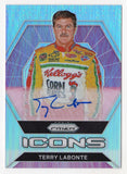 Terry Labonte 2022 Panini Prizm Racing ICONS SILVER PRIZM AUTOGRAPH Signed NASCAR Collectible Insert Trading Card