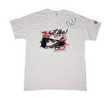 AUTOGRAPHED 2018 Natalie Decker #25 ELKO SPEEDWAY RACE (Venturini Motorsports) ARCA Series Rare Custom & Limited Signed Collectible NASCAR Large White Shirt with COA (1 of only 50 produced)