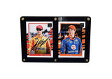2X AUTOGRAPHED Joey Logano & Brad Keselowski 2018 Panini Donruss Racing TWO CARD DISPLAY CASE (6.5X4.5 Inch) PENSKE TEAMMATES Multi Signed NASCAR Trading Card Set with COA