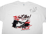 AUTOGRAPHED 2018 Natalie Decker #25 ELKO SPEEDWAY RACE (Venturini Motorsports) ARCA Series Rare Custom & Limited Signed Collectible NASCAR Large White Shirt with COA (1 of only 50 produced)