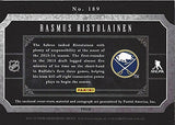 RASMUS RISTOLAINEN 2013-14 Panini Crown Royale Hockey SILHOUETTE ROOKIE JERSEY AUTOGRAPH (Buffalo Sabres) Game-Worn 4-Color Logo Jersey Patch Rare Insert Collectible NHL Hockey Trading Card #15/25