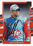 AUTOGRAPHED Aric Almirola 2018 Panini Donruss Racing (#43 STP Team) Richard Petty Motorsports Insert Signed NASCAR Collectible Trading Card with COA #376/499