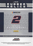 AUTOGRAPHED Brad Keselowski 2018 Panini Donruss Racing RUBBER RELICS (Race-Used Tire) #2 Miller Lite Team Penske Insert Signed Collectible NASCAR Trading Card with COA #42/99