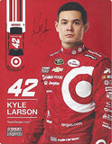 AUTOGRAPHED 2015 Kyle Larson #42 Target Racing (Ganassi Team) Sprint Cup Series Signed Collectible Picture 7X9 Inch NASCAR Hero Card Photo with COA