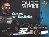 AUTOGRAPHED 2019 Corey LaJoie #32 Dude Wipes Ford Mustang (GoFas Racing) Monster Energy Cup Series Rare Signed Collectible Picture 9X11 Inch NASCAR Hero Card Photo with COA