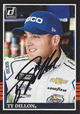 AUTOGRAPHED Ty Dillon 2018 Panini Donruss Racing (#13 Geico Team) Monster Cup Series Germain Racing Signed NASCAR Collectible Trading Card with COA