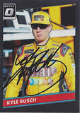 AUTOGRAPHED Kyle Busch 2019 Panini Donruss Optic Racing (#18 M&Ms Team) Joe Gibbs Racing Monster Cup Series Chrome Signed Collectible NASCAR Trading Card with COA