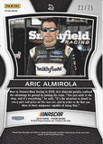 AUTOGRAPHED Aric Almirola 2018 Panini Prizm Racing (#10 Smithfield Team) RARE RED PRIZM Insert Signed NASCAR Collectible Trading Card with COA #22/75