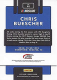 AUTOGRAPHED Chris Buescher 2018 Panini Donruss Racing RARE PRESS PROOF (JTG Daugherty Team) Monster Cup Series Insert Signed NASCAR Collectible Trading Card with COA #03/99