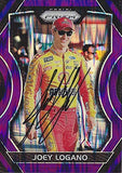 AUTOGRAPHED Joey Logano 2018 Panini Prizm Racing RARE PURPLE PRIZM (#22 Pennzoil Penske Team) Insert Signed NASCAR Collectible Trading Card with COA