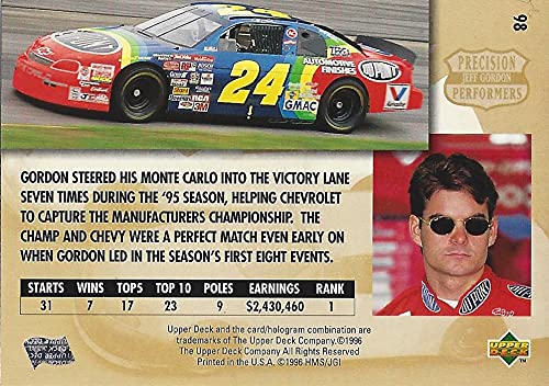AUTOGRAPHED Jeff Gordon 1996 Upper Deck Racing PRECISION