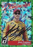 AUTOGRAPHED Joey Logano 2018 Panini Donruss Racing ELITE DOMINATOR (#22 Pennzoil Penske Team) Green Parallel Insert Signed NASCAR Collectible Trading Card with COA #822/999