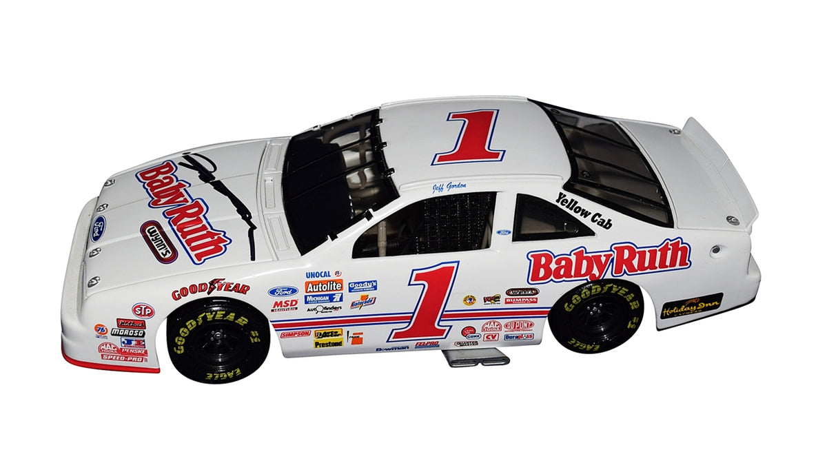 AUTOGRAPHED 1992 Jeff Gordon 1 Vintage Ford Thunderbird BABY RUTH CAR Trackside