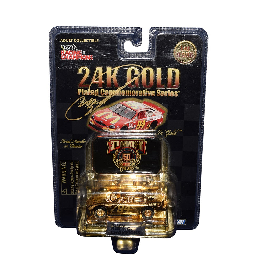 AUTOGRAPHED 1998 Bill Elliott #94 McDonald's Racing 24K GOLD PLATED (5 –  Trackside