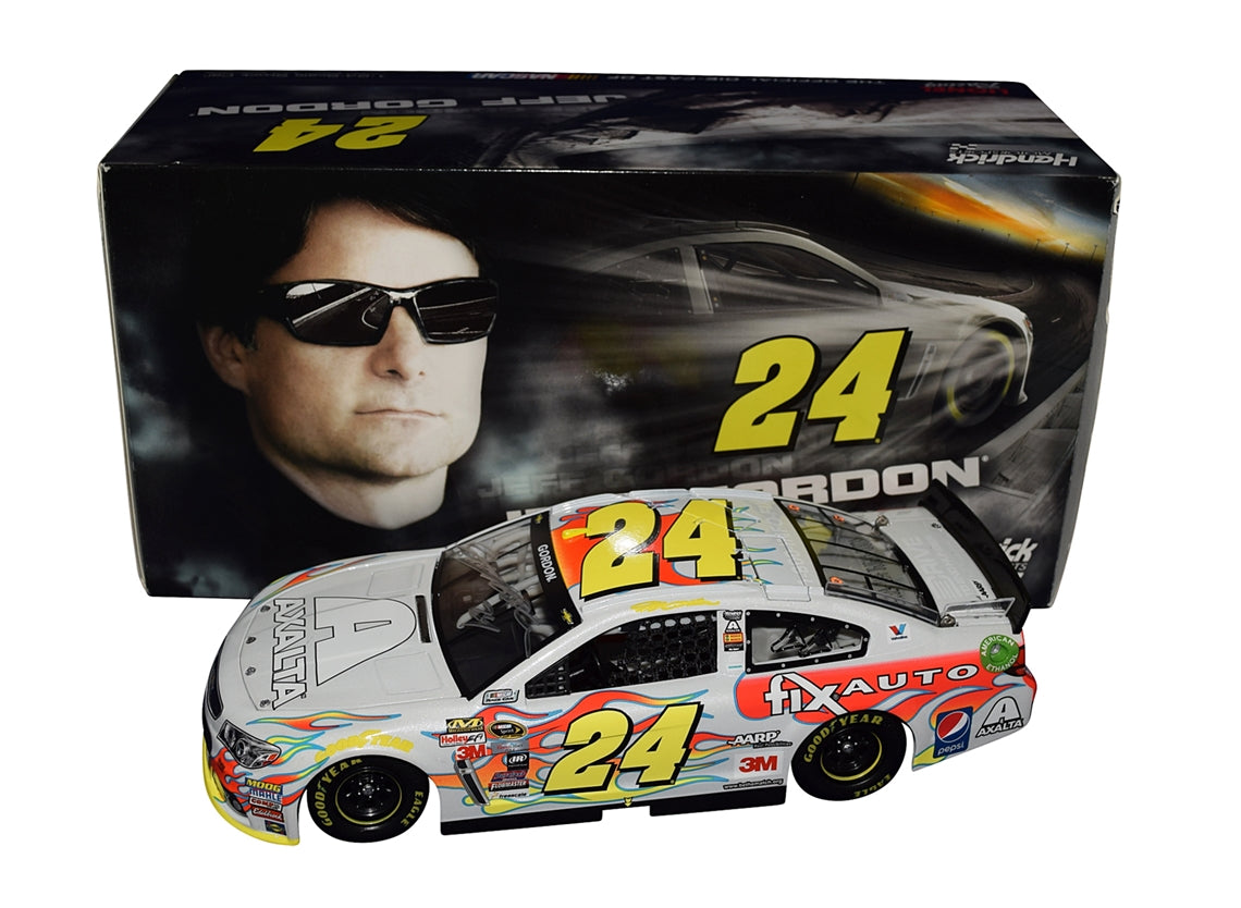 AUTOGRAPHED 2015 Jeff Gordon 24 Axalta Fix Auto RARE WHITE PEARL FINI Trackside