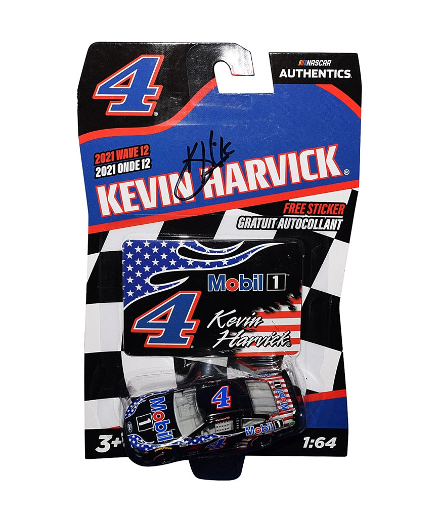 AUTOGRAPHED 2021 Kevin Harvick 4 Mobil 1 Racing PATRIOTIC RED