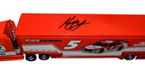 AUTOGRAPHED 2021 Kyle Larson #5 Valvoline Racing DARLINGTON THROWBACK (Hendrick) NASCAR Authentics 1/64 Scale Hauler Transporter Diecast with COA