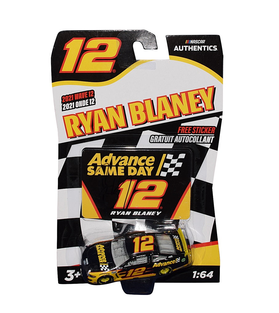 AUTOGRAPHED 2021 Ryan Blaney 12 Advance Same Day Racing Team