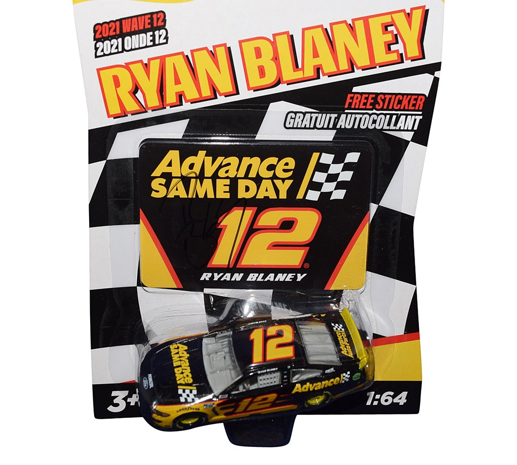 AUTOGRAPHED 2021 Ryan Blaney 12 Advance Same Day Racing Team