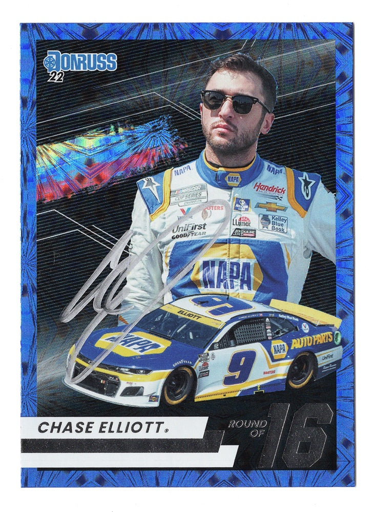 AUTOGRAPHED Chase Elliott 2022 Donruss Racing ROUND OF 16 Rare Insert Trackside AUTOGRAPHED Chase Elliott 2022 Donruss Racing ROUND OF 16 Rare Insert Trackside
