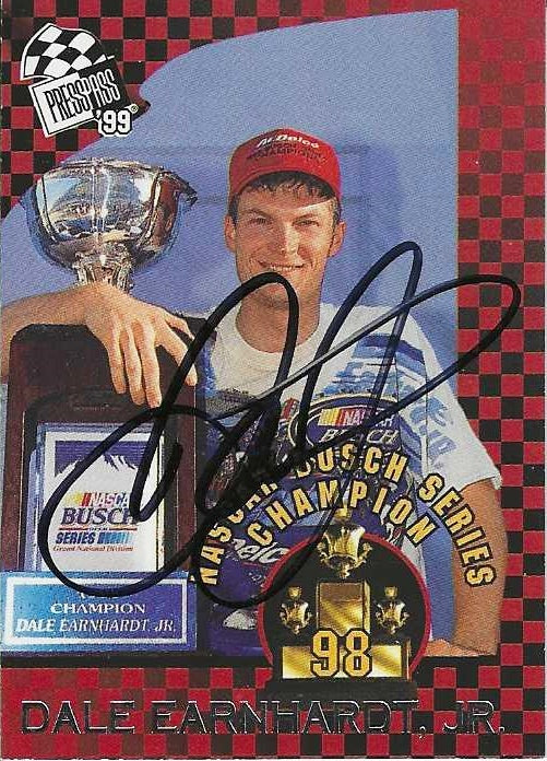 AUTOGRAPHED Dale Earnhardt Jr. 1999 Press Pass Racing 1998 BUSCH SERIE –  Trackside