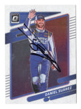AUTOGRAPHED Daniel Suarez 2022 Donruss Optic Racing (#99 Camping World Team) Trackhouse Racing Signed NASCAR Collectible Trading Card with COA