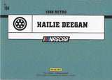 AUTOGRAPHED Hailie Deegan 2021 Donruss Racing 1988 RETRO BLUE BORDER PARALLEL Rare Insert Signed Collectible NASCAR Trading Card #024/199 with COA