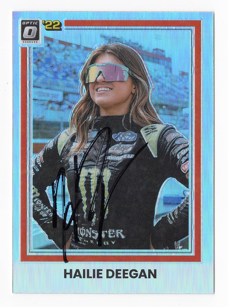 AUTOGRAPHED Hailie Deegan 2022 Donruss Optic Racing DIRT PRINCESS Rare Trackside AUTOGRAPHED Hailie Deegan 2022 Donruss Optic Racing DIRT PRINCESS Rare Trackside
