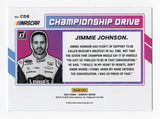 AUTOGRAPHED Jimmie Johnson 2022 Donruss Racing CHAMPIONSHIP DRIVE (#48 Lowes Team) Insert Signed NASCAR Collectible Trading Card with COA