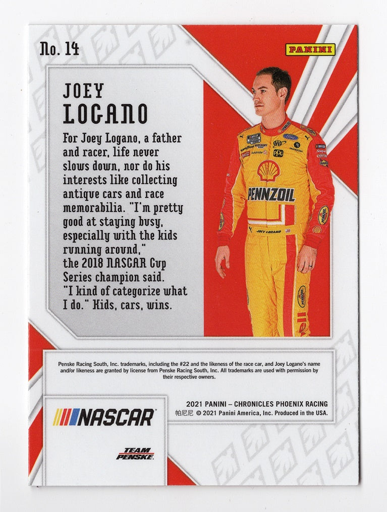 AUTOGRAPHED Joey Logano 2021 Panini Chronicles Phoenix Racing (#22 Pen Trackside AUTOGRAPHED Joey Logano 2021 Panini Chronicles Phoenix Racing (#22 Pen Trackside