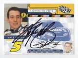 AUTOGRAPHED Kyle Busch 2004 Press Pass Trackside Racing LICENSE TO DRIVE (#5 Lowes Busch Team) Rookie Signed NASCAR Collectible Trading Card with COA