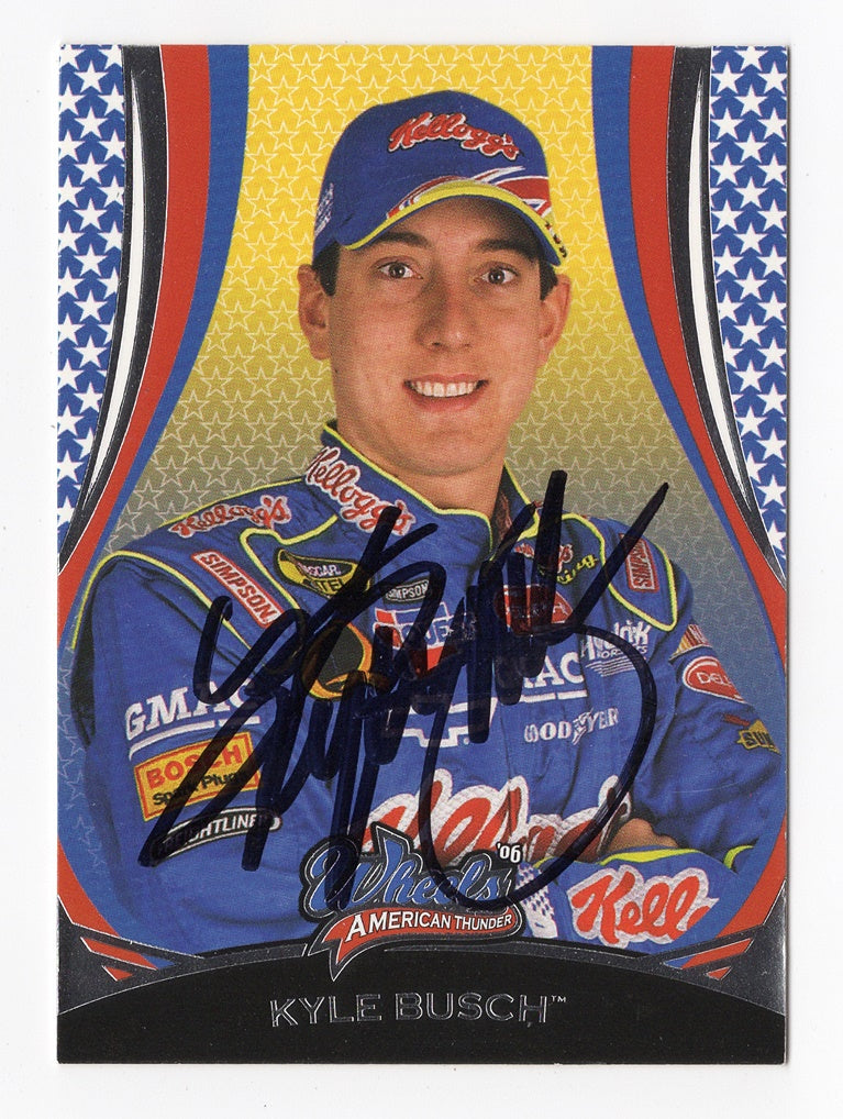 AUTOGRAPHED Kyle Busch 2006 Wheels American Thunder Racing (#5 Kelloggs  Team) Hendrick Motorsports Signed NASCAR Collectible Trading Card with COA