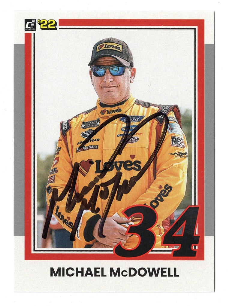 AUTOGRAPHED Michael McDowell 2022 Donruss Racing RARE GRAY PARALLEL (# –  Trackside
